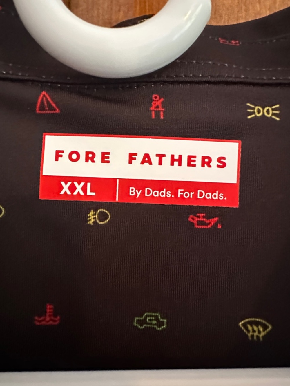 Fore Fathers Black Polo with Red & Green Engine Symbols - Picture 3 of 3
